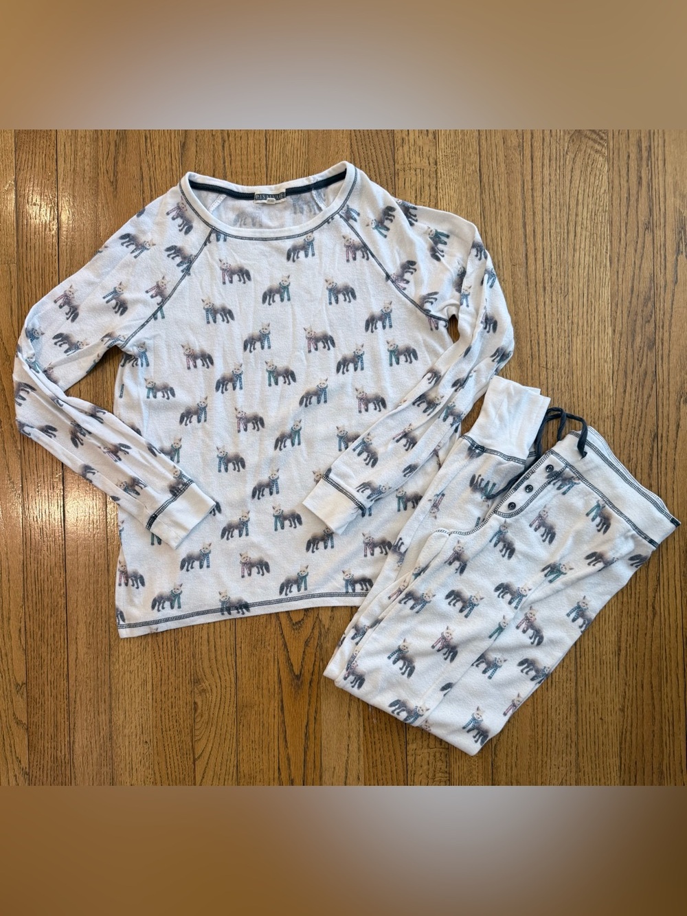 PJ Salvage Fox Print Pajama Set XS Cozy Woodland Sleepwear Lounge Set